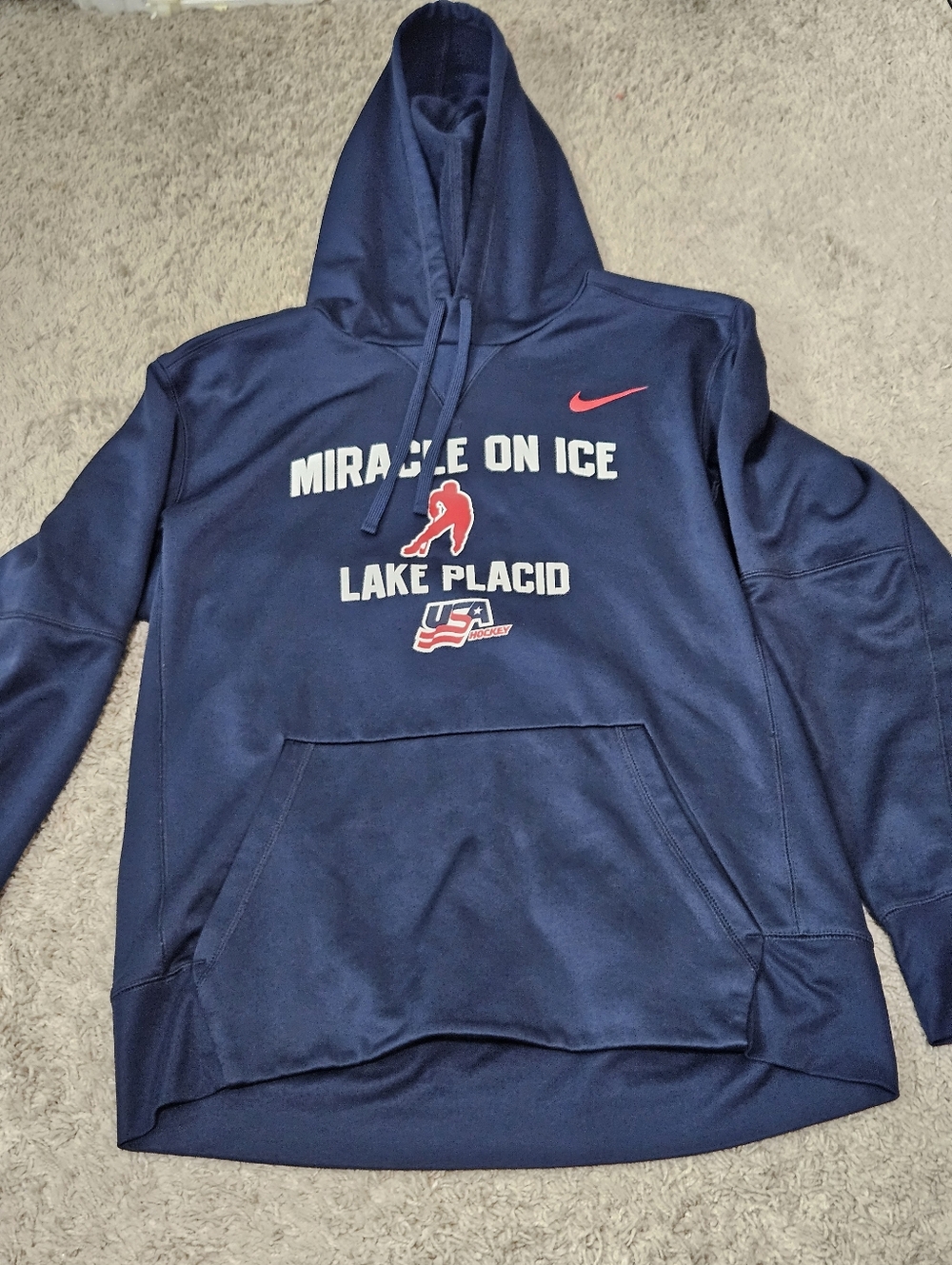 Nike Navy and Red 'Miracle on Ice' Olympics Lake Placid Hoodie